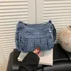 2026 Moda Bolso de Hombro Único de Mezclilla para Viajar Gran Capacidad Nuevo Casual Moda Versátil Retro Salida Bolso Cruzado