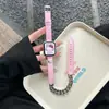 Correa de Empalme de Cadena de Cuero Kt de Doble Círculo Adecuada para Apple Watch iWatch Generación 11 10/9876Ultra/Se