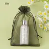 Bolsa de organza com cordão multicolorida, bolsa de malha transparente com cordão, para joias, doces de casamento, embalagem de presente, bolsa de armazenamento para sachês