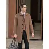 Abrigo de Lana para Hombre Otoño e Invierno Negocio Longitud Media 100% Lana Abrigo Lujo Ligero Versátil Gabardina de Cachemira