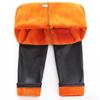 Venta Directa de Fábrica Pantalones de Imitación de Cuero de Cachemira para Niños 2024 Otoño e Invierno Nuevo Estilo Leggings Gruesos Forrados de Felpa Pantalones Calientes
