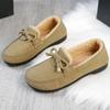 Zapatos de Algodón para Mujer 2026 Otoño e Invierno Mocasines con Forro de Felpa, Zapatos Casuales Cálidos, Zapatos Planos sin Cordones, Calzado de Moda para Mujer