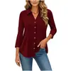 Camisa Casual de Manga Larga de Color Sólido con Botones, Nueva para Mujer, Transfronteriza Europea y Americana de Amazon