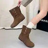 Botas de moda retro plegables de dos vías para mujer, nuevas botas de otoño 2026 hasta la pantorrilla, botas Birkenstock adelgazantes de punta redonda