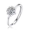 Anillo de 1 quilate apertura anillo femenino anillo de propuesta incrustado diamante Mosane seis garras S925 torre de hierro cabeza de vaca Outlet de fábrica