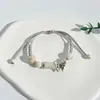 Pulsera de Cerámica Jingdezhen Nueva Pulsera de Cerámica China Joyería Estudiante Estilo Tíbet Cuerda Trenzada a Mano Puesto Regalo para Estudiante