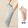 Calcetines de Barras Paralelas de Color Sólido para Mujer Primavera y Verano Simples de Malla Transpirables Tubo Medio Calcetines de Estudiante Estilo Universitario Combinan con Todo Calcetines de Algodón para Mujer