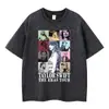 Camiseta de manga corta lavada y desgastada europea y americana transfronteriza para hombre y mujer, estilo americano, ins, callejera, algodón puro, top de manga corta moderno con logo estampado fijo