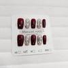 Usar armadura 10 piezas S149 rojo flash plata diamante escalera corta blanco alto otoño e invierno año nuevo novia flash temperamento arte de uñas