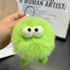 Llavero Colgante para Coche Bola de Carbón Pequeña de Piel de Zorro Ins Pelota de Felpa Decoración para Mochila Bolso Regalo Ins Estilo de Moda