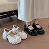 Zapatos Mary Jane de estilo universitario con lazo, plataforma gruesa, que aumentan la altura, nuevos zapatos de cuero JK de verano estilo británico, mocasines de charol
