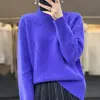 2026 Suéter Suelto de Moda Cálido Corto con Cuello Medio Alto Par con Prendas de Punto Engrosado Versátil Nuevo Top Otoño/Invierno para Mujer