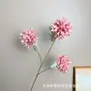 Flor artificial de crisântemo bola de 3 cabeças bola de cristal decoração de casamento arranjo de cena de parede de fundo de hotel atacado