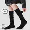 Calcetines de Punto para Aficionados Otoño Invierno para Mujer Calcetines Doble Aguja Sin Costuras para Mujer Color Sólido Calcetines Hasta la Pantorrilla Calcetines Coreanos Apilables Color Sólido Versátiles Adelgazantes