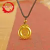 Vietnã Shajin Gufa Colar de Ouro Feminino Jin Tuo Tuo Fu Moeda de Cobre Pingente de Corda Preta Voz ao Sacudir Ao Vivo