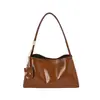 2026 Bolso Nuevo Brillante de un Solo Hombro Versátil Bolso Cruzado Simple en un Estilo Casual, Bolso de un Solo Hombro Versátil de Color Sólido