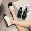 X7 Huidong Yixin Daxia 2025 Primavera y Otoño Nuevo Estilo Pequeña Fragancia Punta Redonda Mocasines Zapatos Individuales para Mujer Zapatos Pequeños de Cuero Mujer