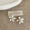 Aretes Metálicos de Flor Texturizada para Mujer, Sencillos, Personalizados, Modernos, Únicos, Exquisitos, Tendencia para el Trabajo, Pendientes y Aretes Versátiles