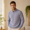 Suéter de malha casual da moda, com meio zíper, de venda quente e transfronteiriça, a fábrica pode bordar malhas masculinas