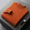 Suéter de punto para hombre de cuello medio alto, nuevo jersey de otoño e invierno, camisa base casual de negocios, suéter de lana de cuello redondo de otoño e invierno