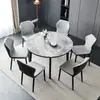 Mesa de Jantar Pandora Slate Brilhante Quadrada Dobrável Mesa de Jantar Doméstica Quadrada e Redonda Mesa de Jantar e Cadeira de Uso Duplo Mesa de Cartas