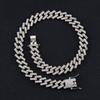 Collar Hip-Hop para Hombre Europeo y Americano, Cadena Cubana de Barra de 15 mm con Incrustaciones de Diamantes de Aleación Moderna y de Alta Calidad, Suministro Exclusivo Transfronterizo