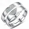 Anel de casal masculino e feminino Anel aberto simulação Diamante Joias Net Red fornecimento de comércio exterior vendas diretas de fábrica anel atacado