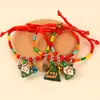 Festival del Bote del Dragón Zongzi Tejido a Mano Pulsera de Cuerda de Colores Bolsita para Niños y Adultos Cuerda Roja para la Mano Tejida a Mano