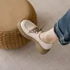 Mocasines de suela gruesa para mujer 2026 nuevo estilo de otoño zapatos de cuero con cordones que aumentan la altura zapatos de estilo británico que aumentan la altura para personas menudas zapatos individuales versátiles