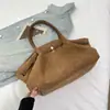 Bolsa de Mão com Alça de Ombro Fosca Nova Estilosa Outono 2026 Bolsa Simples Retrô Verde de Axila Grande Capacidade Bolsa para o Dia a Dia