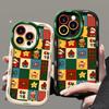 Oso Navideño de Dibujos Animados Lindo para Funda de Teléfono Apple 16Pro 15 Cubierta Total Resistente a Caídas 14 Silicona Suave 13/12 Mujeres