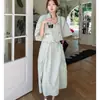 Conjunto de saia feminina de duas peças fino, casual, de trabalho, vintage, petite, tendência, verão 2026