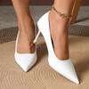 Elegantes Zapatos de Tacón Alto Blanco Crudo Profesionales para Viajar para Mujer con Punta Fina Tacones de Aguja Nuevos Verano 2025 Zapatos de Trabajo