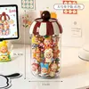 Lindo frasco de almacenamiento, sellado y a prueba de polvo, exhibición y colección de mini figuras de juguete de moda, caja de almacenamiento transparente redonda de caja sorpresa