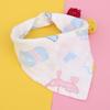 Toalla triangular de gasa espumosa peinada con estampado de dibujos animados de algodón para bebé, toalla absorbente de saliva ajustable con doble broche