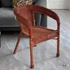 Silla de Ratán de Gama Alta para Edades de 70 a 80, Silla Tejida de Ratán con Taburete y Respaldo Especiales, Adecuada para Uso en Ocio, Hogar y Oficina