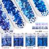 Pacote misto de pó brilhante de diamante de alta flash: glitter ultra-fino + 1mm pequenas lantejoulas unhas gradiente laser pó azul escuro 4-650