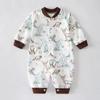 Outono e inverno novo macacão de bebê recém-nascido khai roupa de escalada masculino e feminino khafu algodão puro sem costura primavera e outono