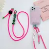Nuevo cordón para teléfono móvil ajustable al cuello cuerda anti-pérdida para muñeca llavero cuerda tejida a mano cuerda de mano con combinación de colores