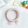 Fio de Telefone Transparente Clear Sense Pingente Doce KT Anel de Cabelo Simples Versátil Elástico Alto Durável Anel de Cabelo Corda de Cabelo