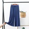 Pantalones de pierna ancha holgados adelgazantes estilo coreano, nuevos de verano, modal fino, cintura alta, talla grande, casual, cropped rectos, modernos