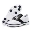 Zapatos de golf antideslizantes para dropshipping transfronterizo, talla grande, impermeables, zapatillas deportivas de estilo británico, zapatos blancos transpirables para hombre