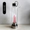 Copo de Energia Coluna Hexagonal de Cristal Rosa Roxo Branco de Vidro de Boro Alto Garrafa de Água Copo de Chá de Cristal Fábrica Atacado
