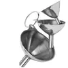 Embudo de Acero Inoxidable Resistente a la Corrosión Juego de Tres Piezas Mini Pequeño Embudo de Grado Alimenticio para el Hogar Embudo Dispensador de Aceite Vinagre Vino Especias