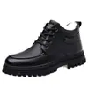 Zapatos de piel forrados de forro polar, nuevos estilos de invierno, engrosados para abrigar, zapatos de piel de caña alta, zapatos casuales tipo papá y zapatos de trabajo
