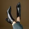 34-46 Outono/Inverno Transfronteiriça Bico Fino Botas Martin Cor Sólida Leve Comércio Exterior Tamanho Grande Botas Femininas Salto Super Alto Botas de Cano Baixo
