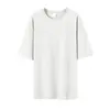 Exclusivo de Verão 200g Algodão Puro Peso Pesado Gola Redonda Manga Curta Camiseta Oversize Ombro Caído Estilo Unissex Lisa