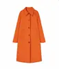 Comercio Exterior Europeo y Americano Otoño Intertemporada Nuevo Estilo Moda Femenina Temperamento Versátil Solapa Un Botón Gabardina Abrigo