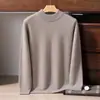 Suéter 100% caxemira pura, malha masculina de gola alta, estilo business casual, camada interna para outono/inverno, camada base espessa