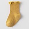 Calcetines de Algodón para Bebés Recién Nacidos y Niños Pequeños con Bordes Fruncidos, Ajuste Holgado, No Aprietan las Piernas, Algodón Grado A, Largo hasta Media Pantorrilla, para Primavera y Otoño